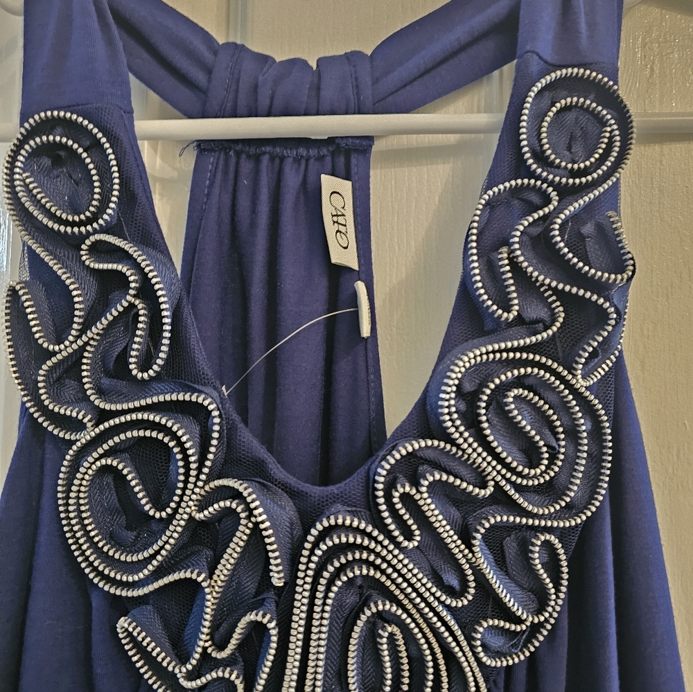 Cato Royal Blue Dress with Silver Detailing